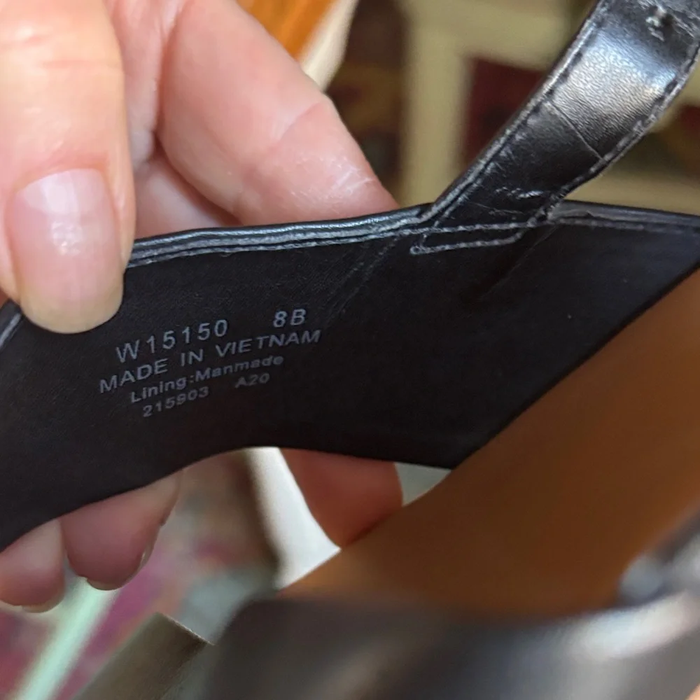 Cole Haan Black Leather Cross-Strap Sandals - Picture 6 of 6